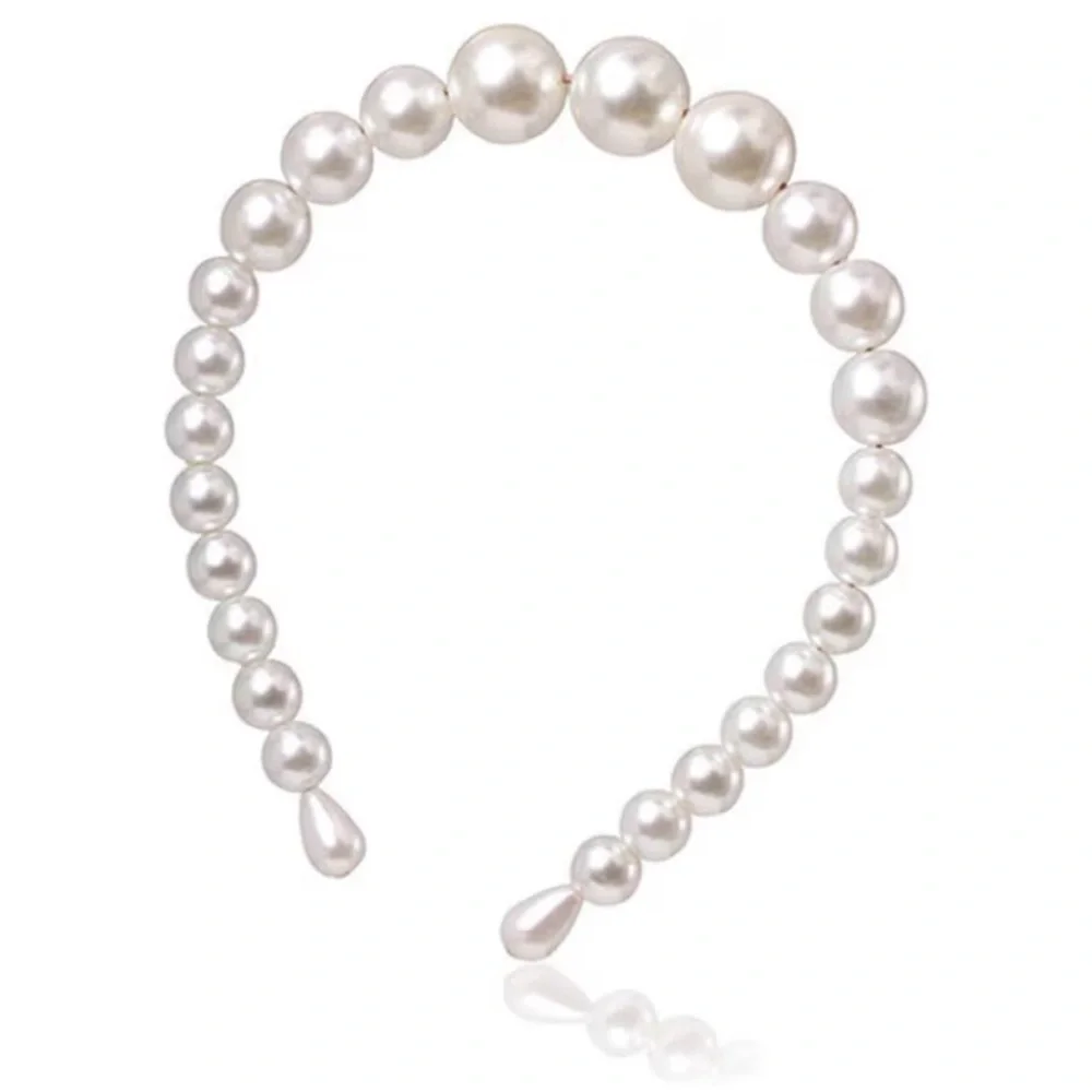 NWT White Pearl Beaded Headband - Elegant Women's Headband